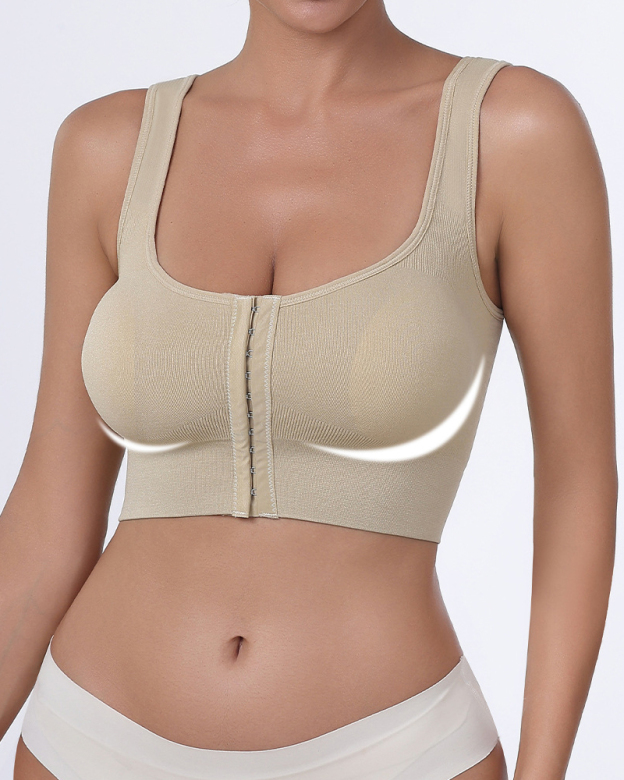 Front-Button Sports Bra Without Steel Ring For Women-Curvy-Faja