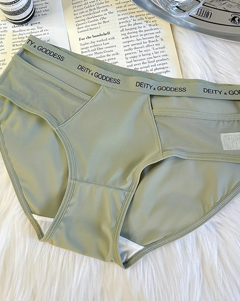 CURVY-FAJA | Lettering Sports Style Hip Lift Mid-Rise Briefs