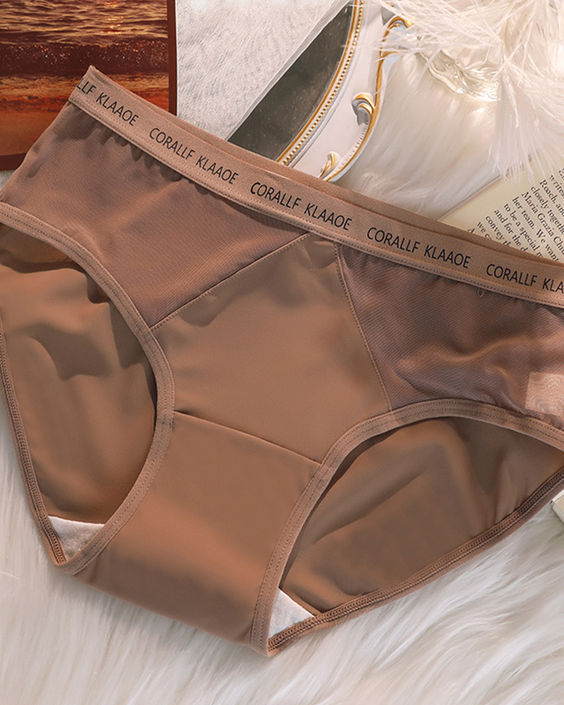 Sexy Mid-Waist Seamless Panties With Soft And Glutinous Mesh