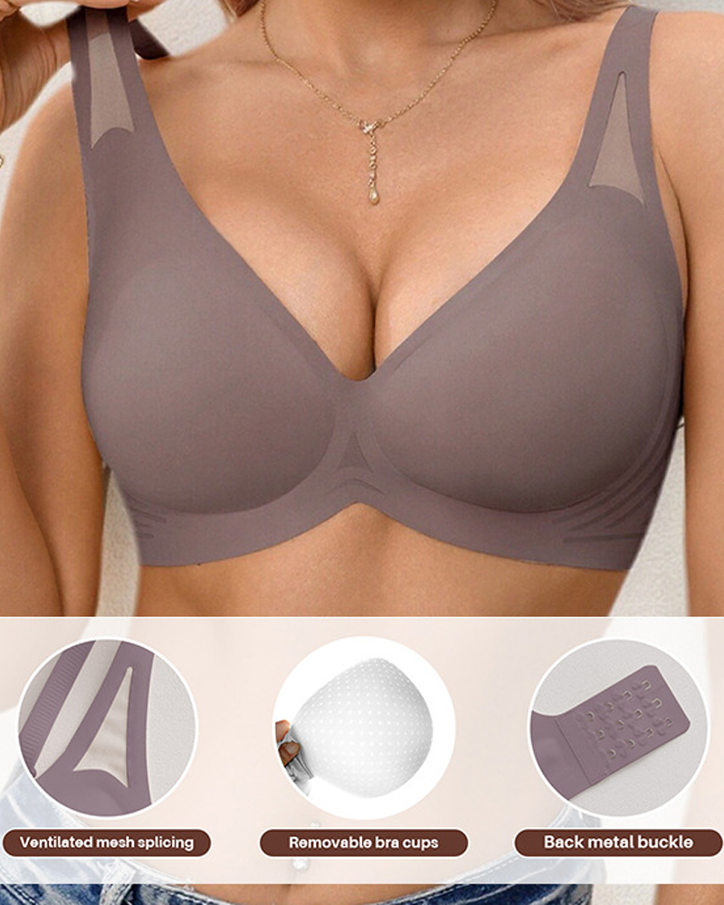 Seamless V-Neck Push-Up Bra