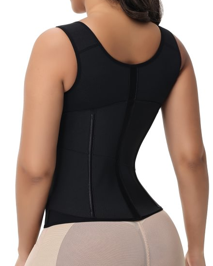 Zipper + Button Double Pressure Women's Waist Trainer-Curvy-Faja