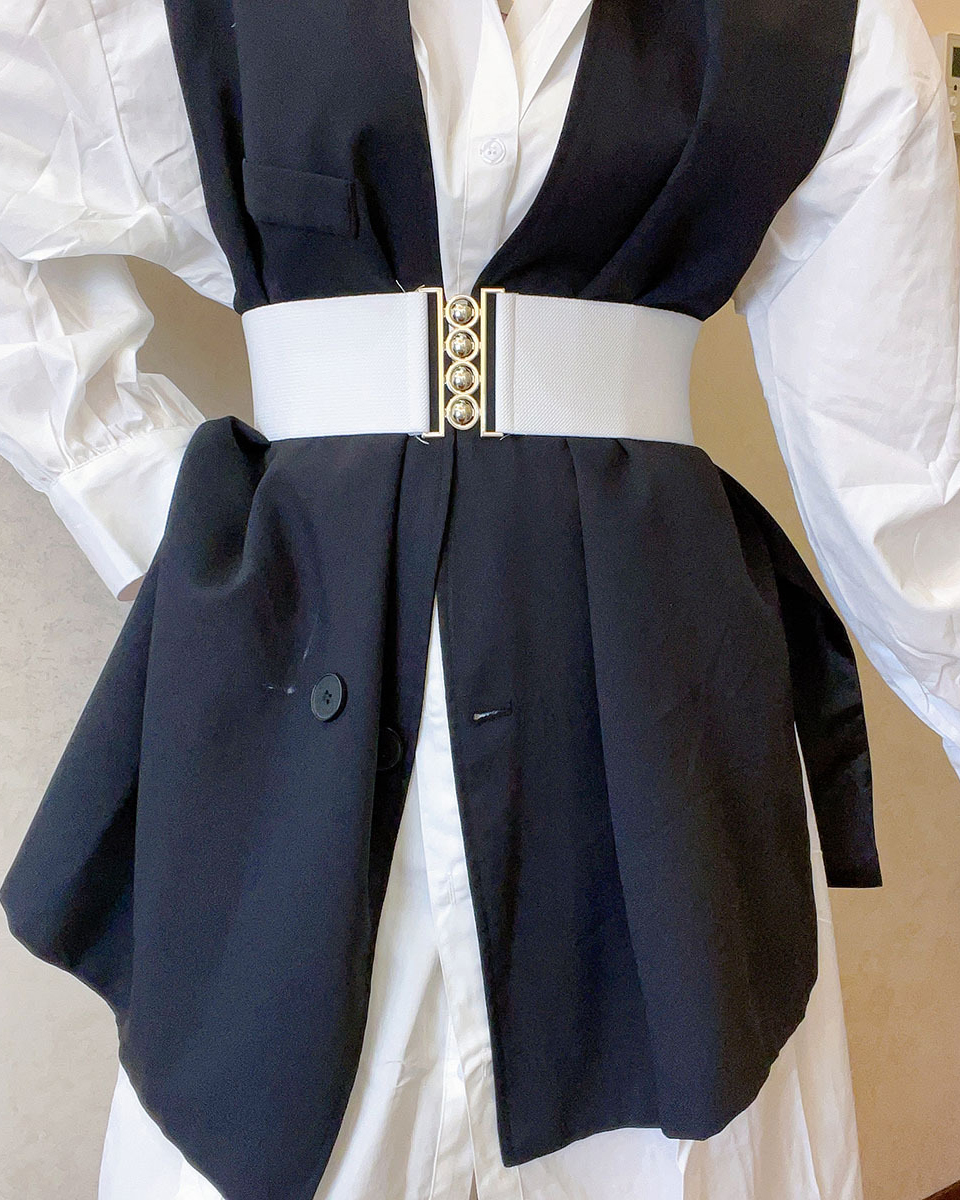 Elastic Round Buckle Belt-Curvy-Faja