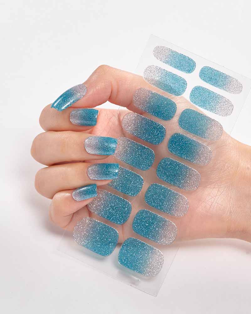 Gradient Glitter Nail Sticker-Curvy-Faja