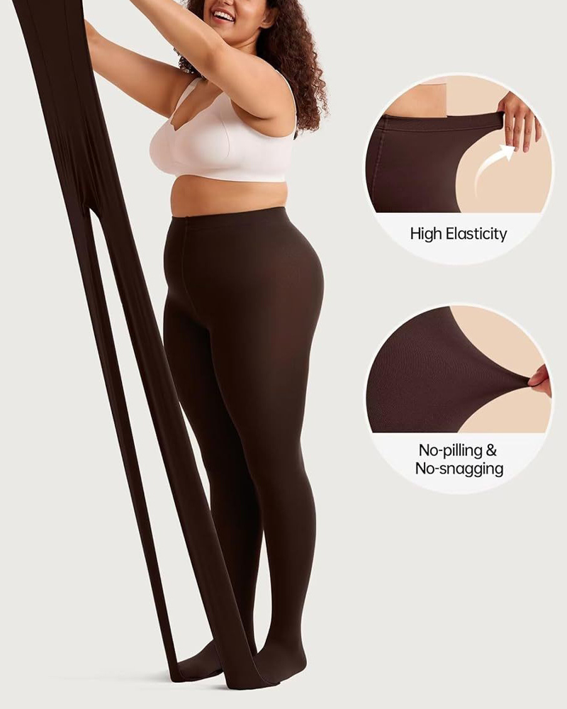 High Waisted Tight Fitting Fleece Lined Thermal Tights