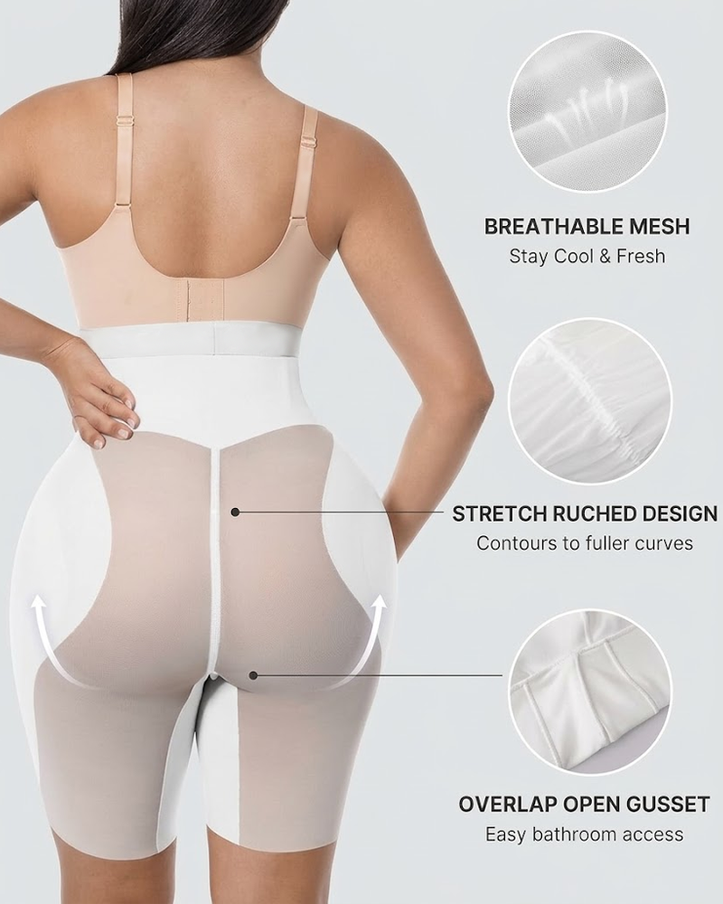 High Waist Tummy Control Butt Lifting Shapewear Shorts With Removable Butt Pads（Pre-Sale）