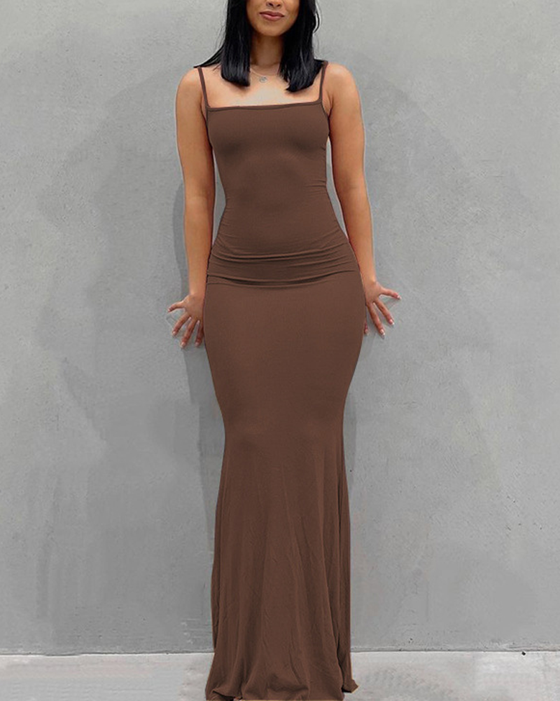 Mermaid Fitted Spaghetti Strap Dress