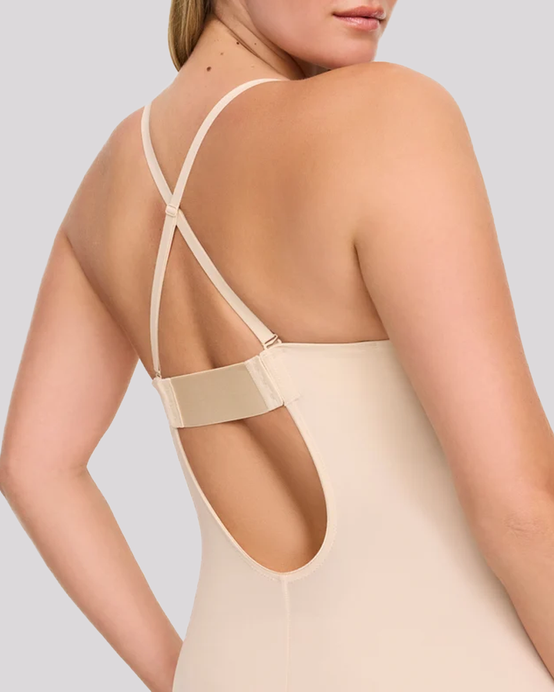 Built‑In Bra Deep V Backless Seamless Bodysuit（Pre‑Sale）