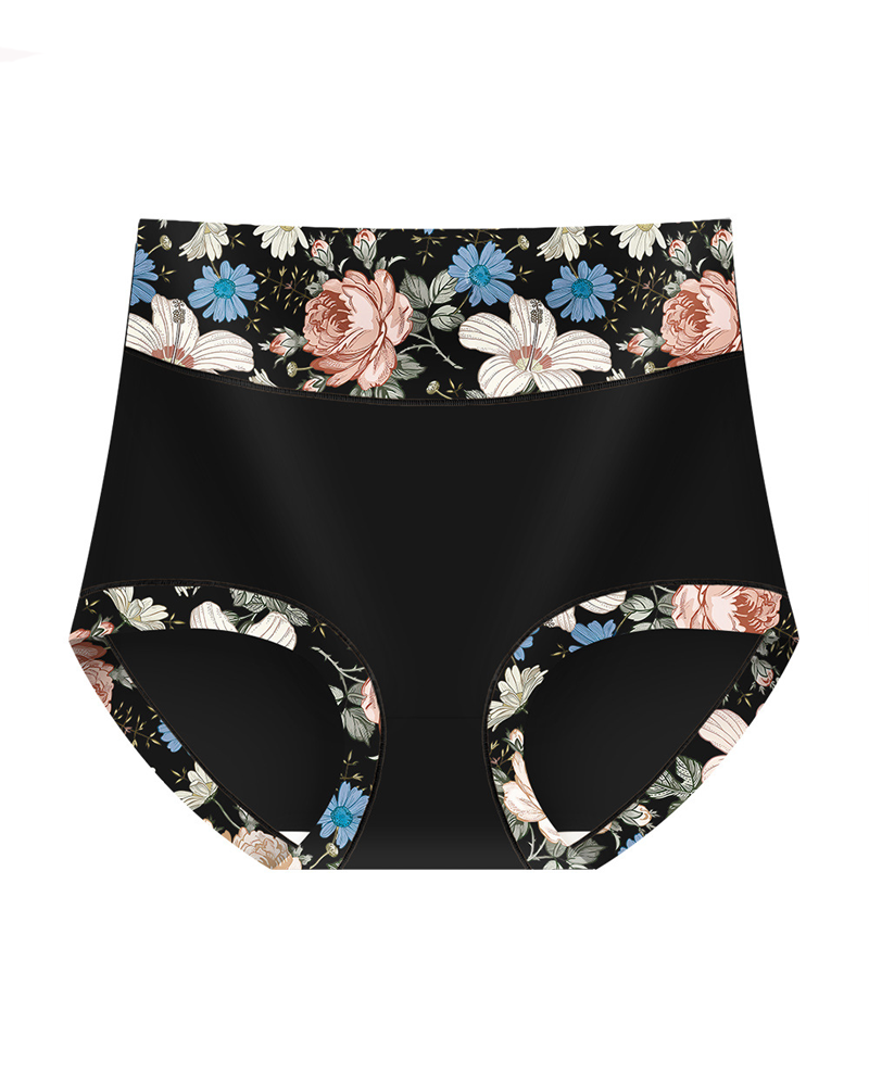 Soft Flattering Floral High-Waisted Panties