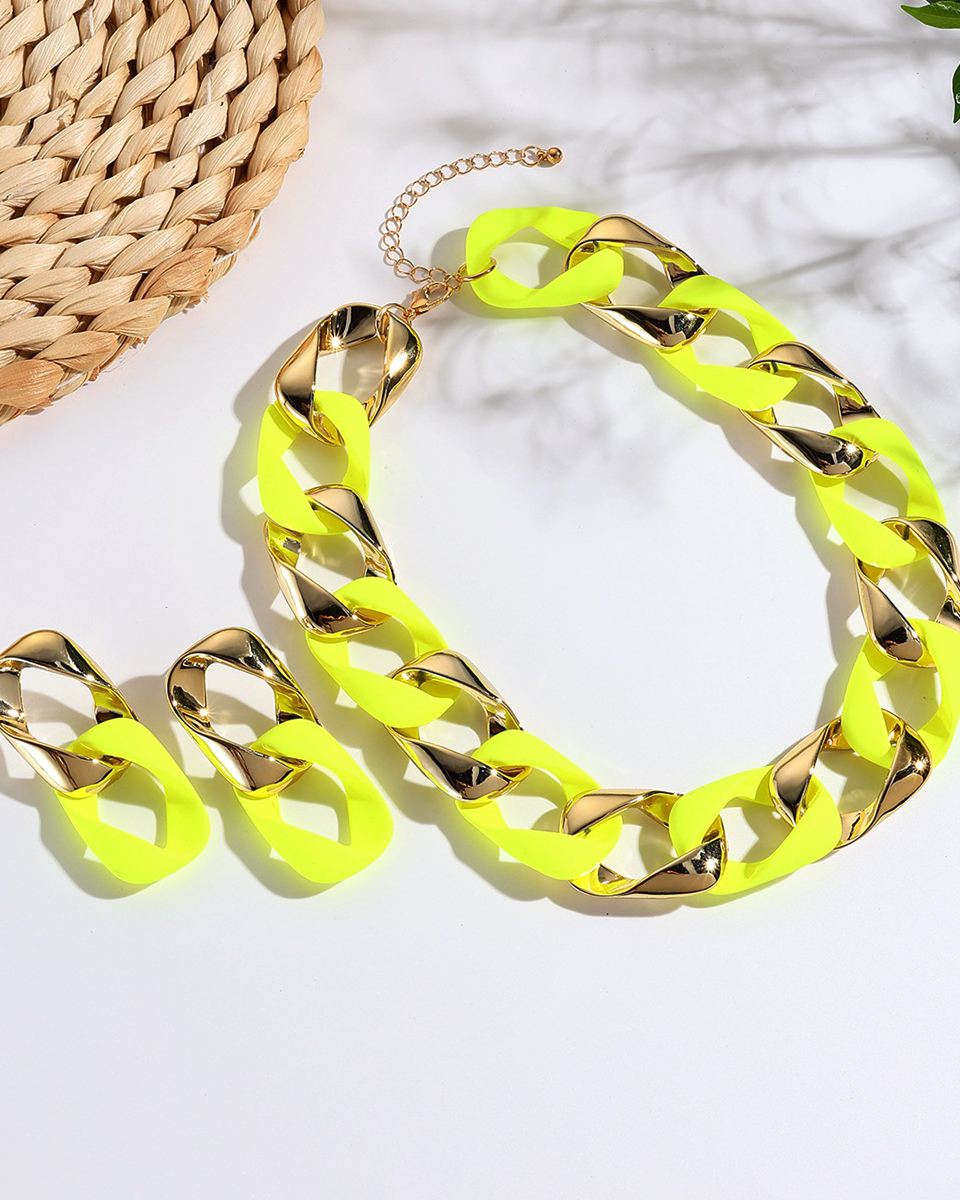 Fashion Fluorescent Jewelry Set-Curvy-Faja