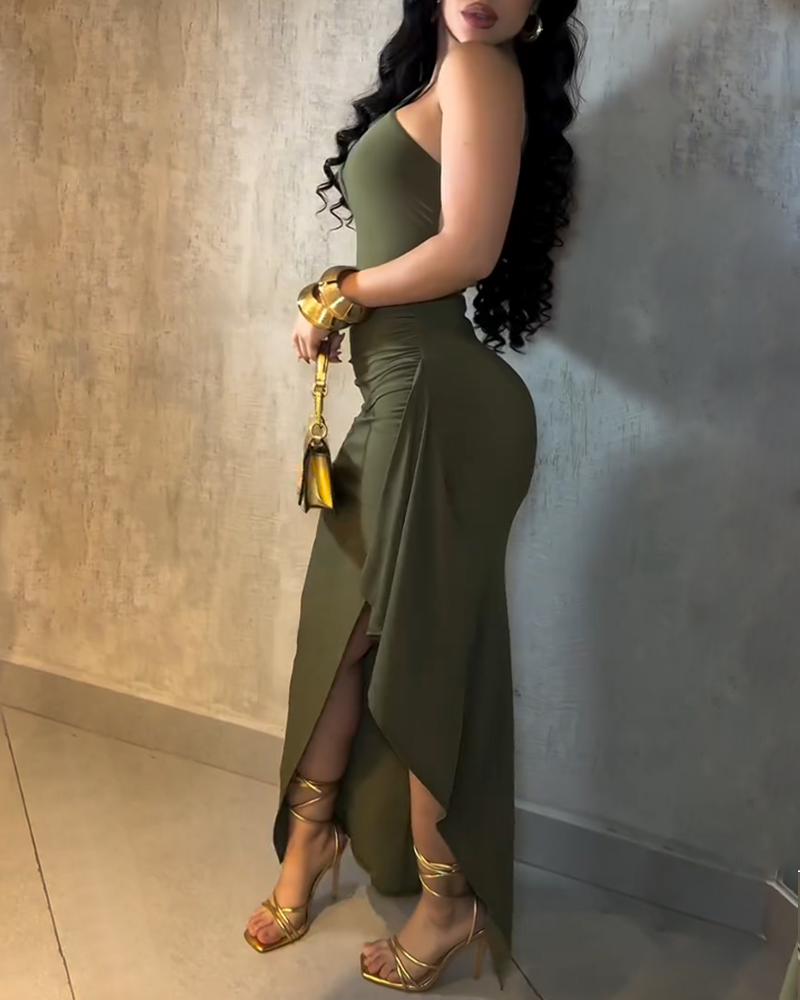 Backless Fitted Dress-Curvy-Faja