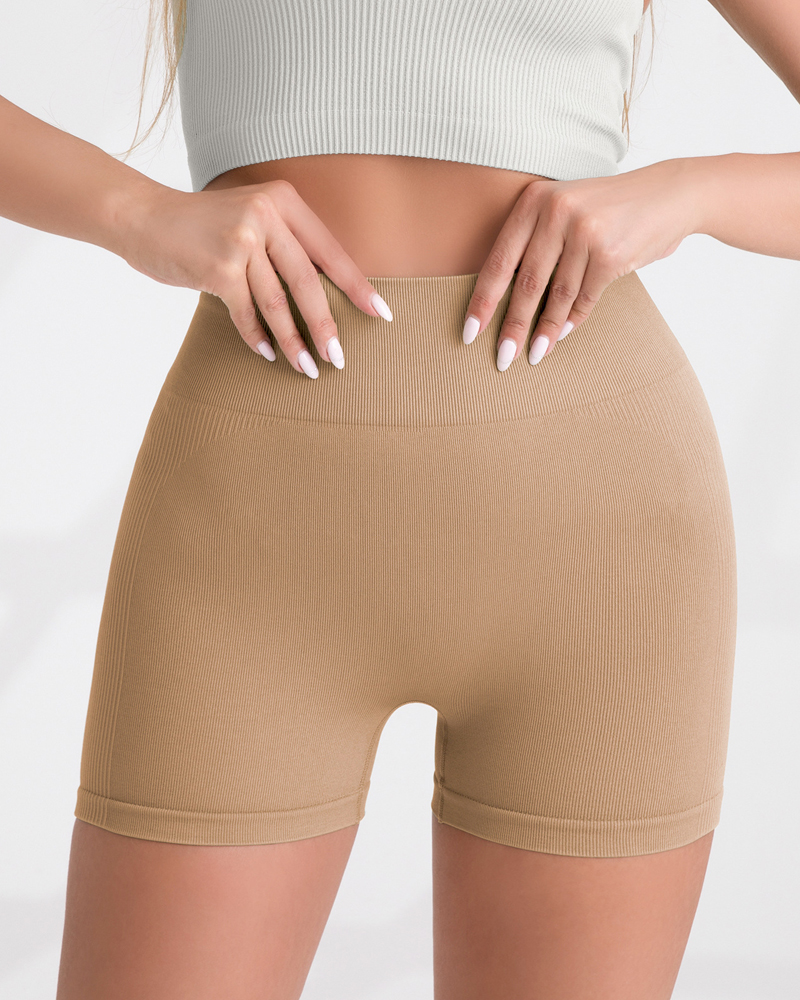 High Waist Sexy Peach Yoga Pants-Curvy-Faja