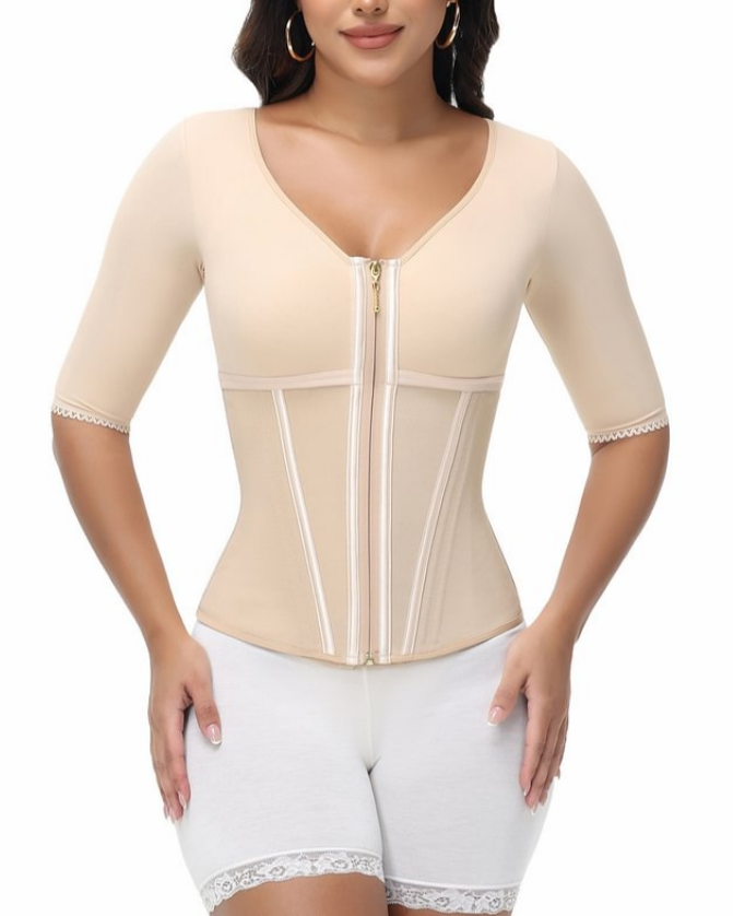 Women’s Sleeved Body Sculpting Kit - Waist Cincher with Sleeves & Waist Trainer for Full-Body Contouring-Curvy-Faja