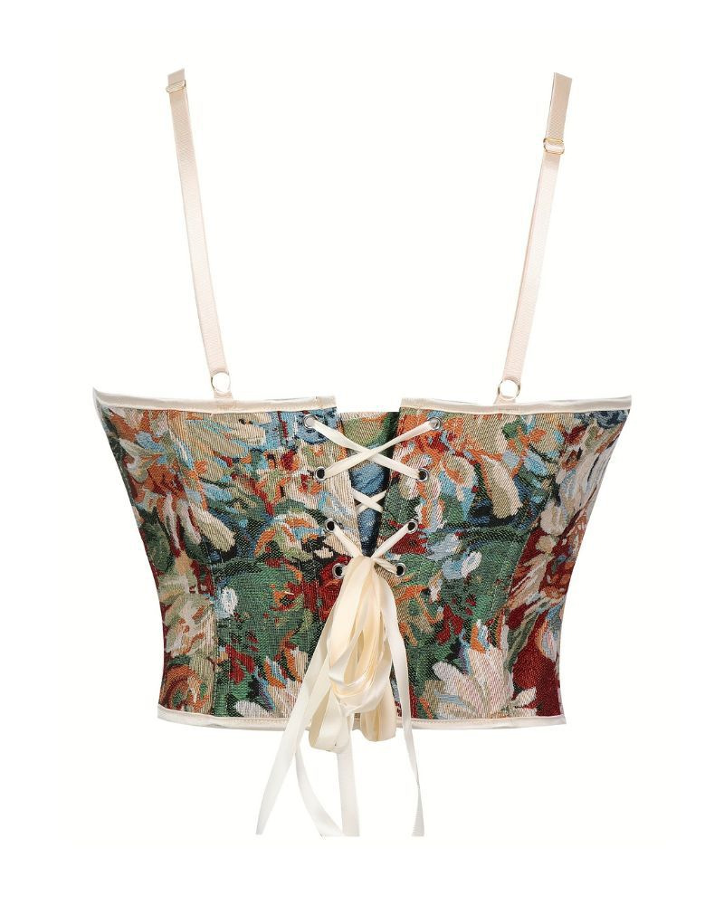 Lace-Up Tube Top Slimming Tummy-Control Body Shaping Corset-Curvy-Faja