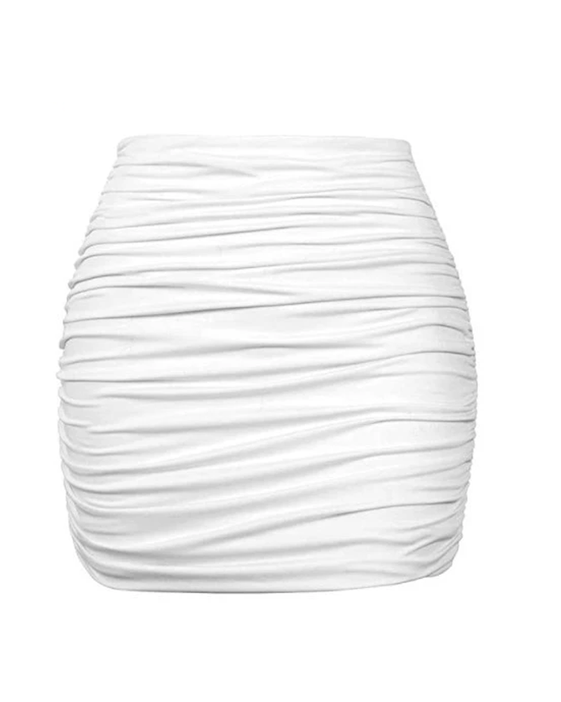 Pleated Tight Mini Skirt