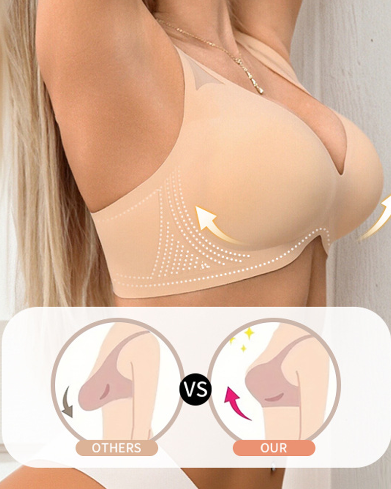 Seamless V-Neck Push-Up Bra