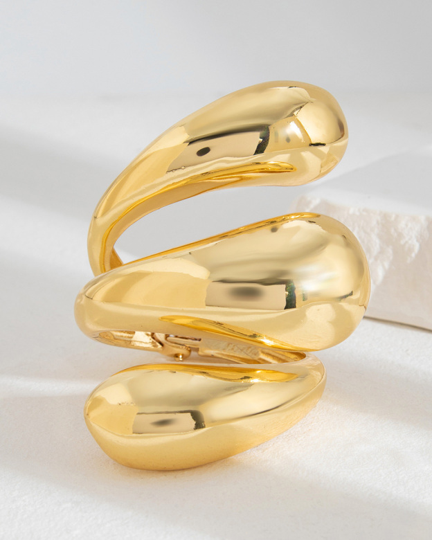 Metal Glossy Bracelet-Curvy-Faja