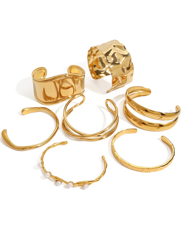 Open Bracelet Titanium Steel Jewelry-Curvy-Faja