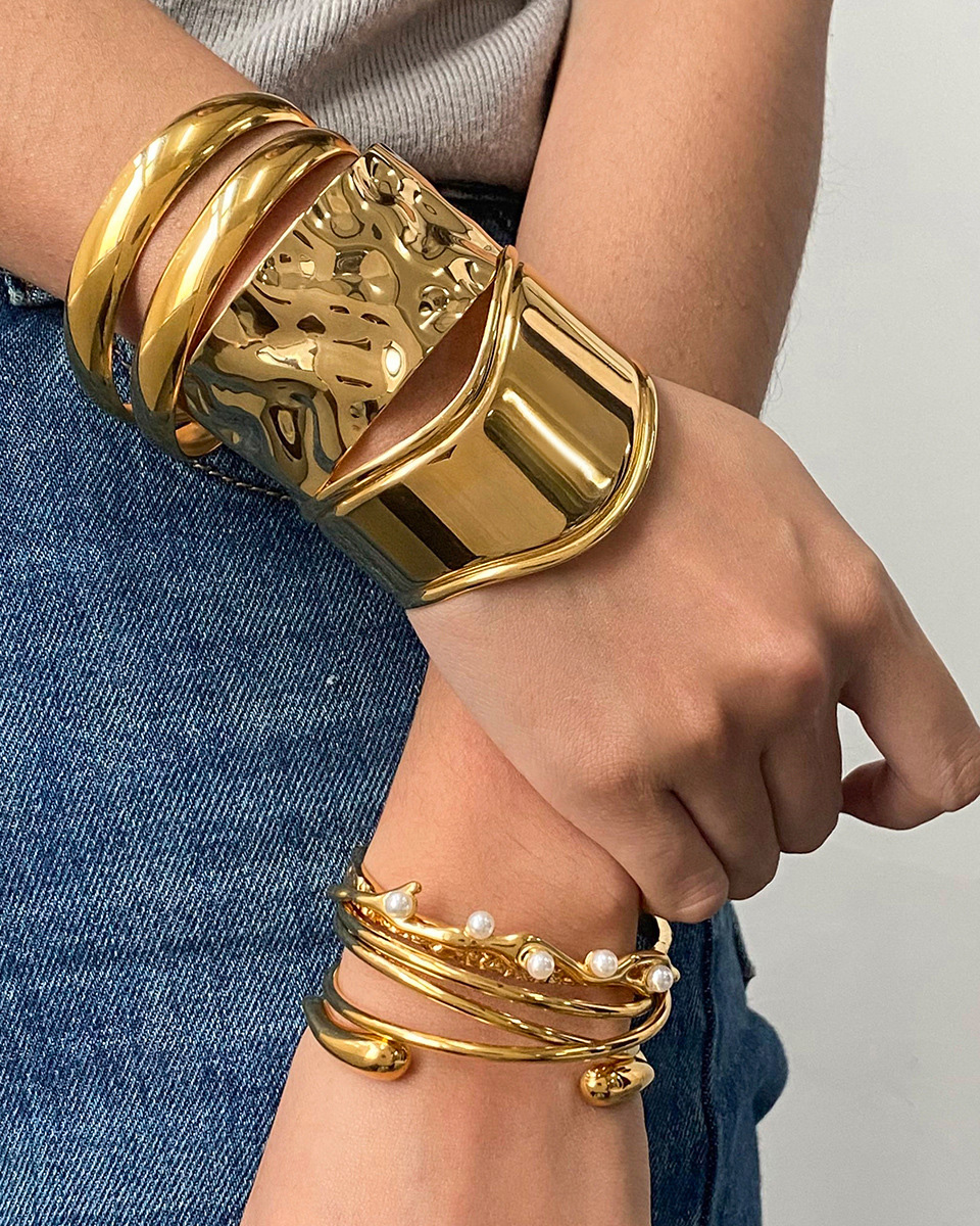 Open Bracelet Titanium Steel Jewelry-Curvy-Faja