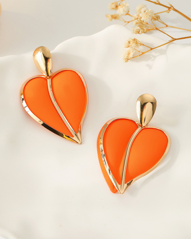 Colorful Love Water Drop Pair Layer Earrings-Curvy-Faja