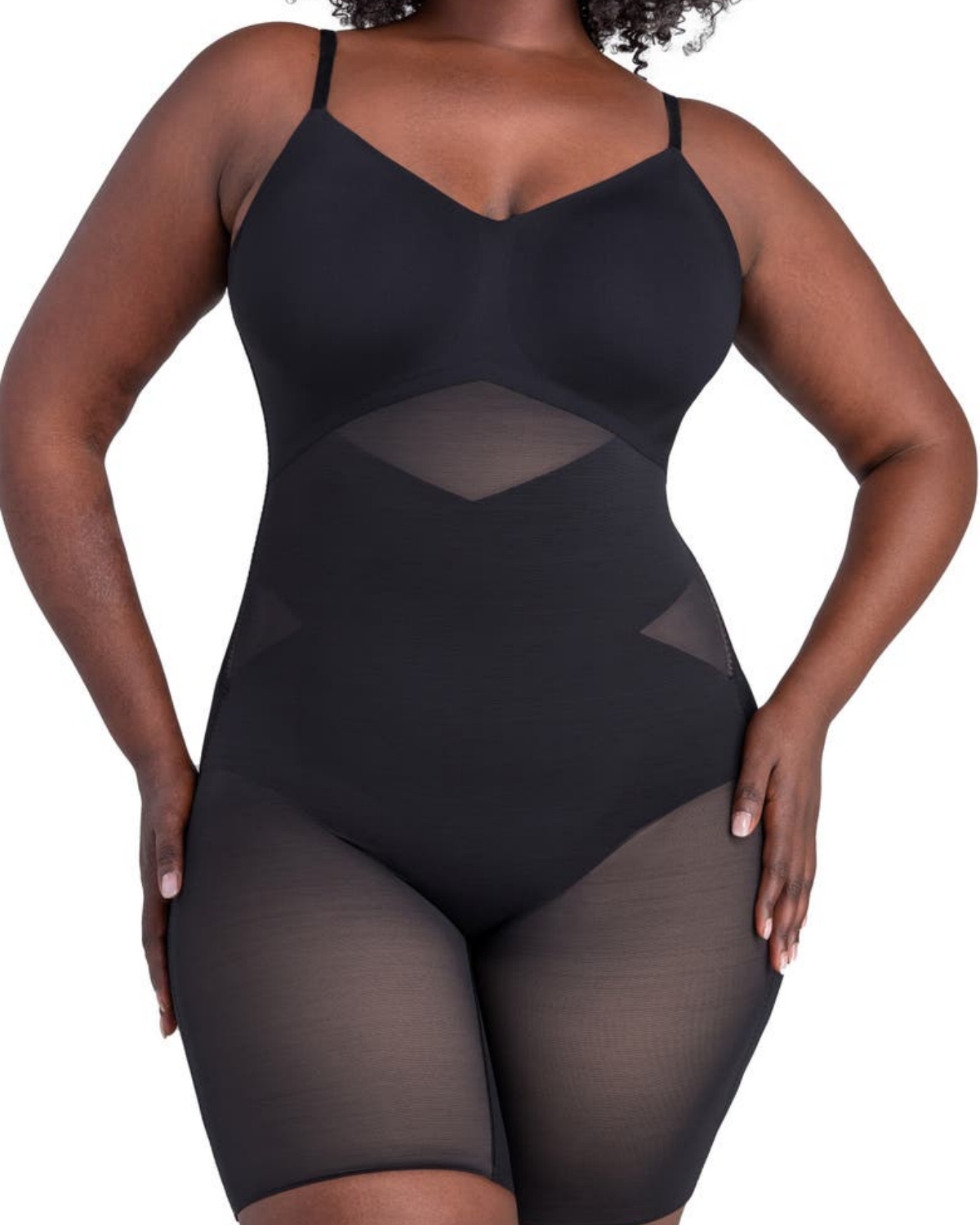 Low Back Mid Thigh Bodysuit-Curvy-Faja