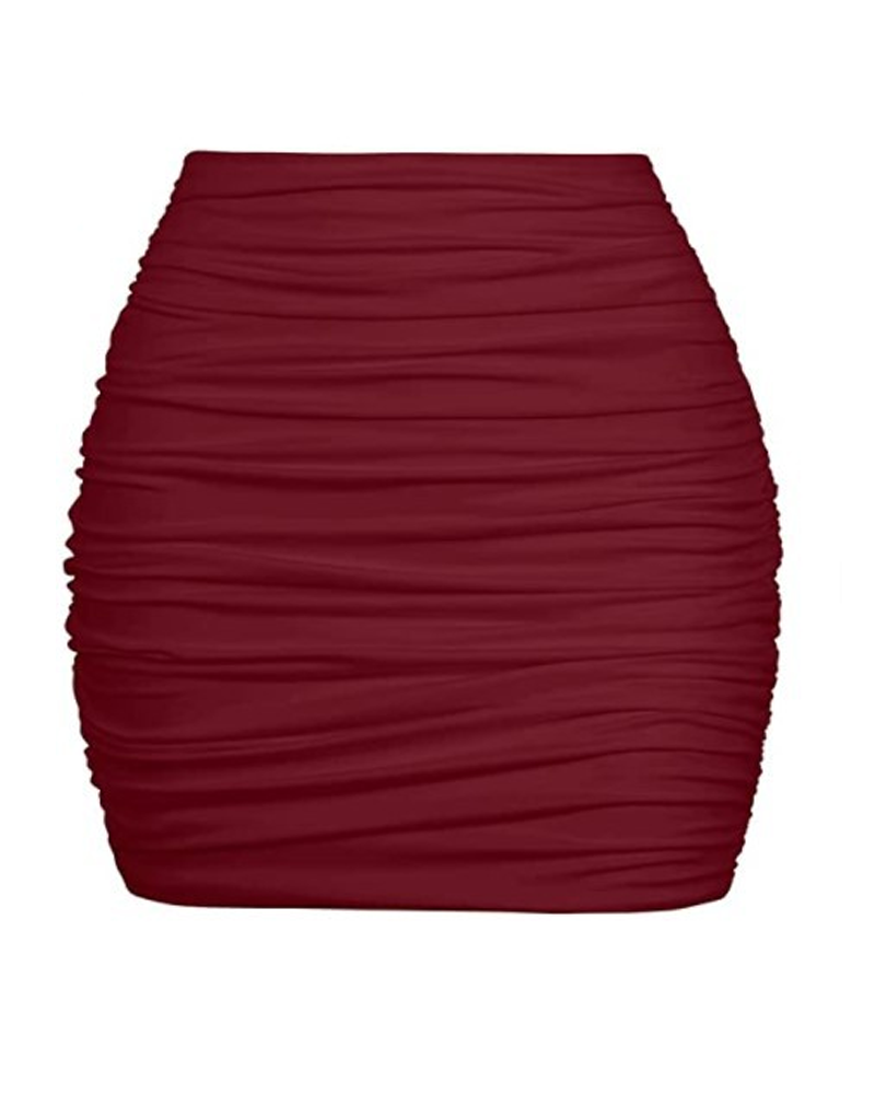 Pleated Tight Mini Skirt