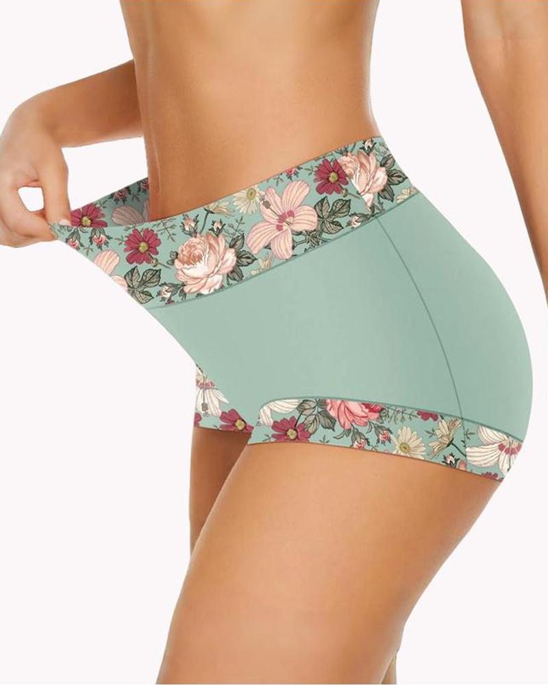 Soft Flattering Floral High-Waisted Panties