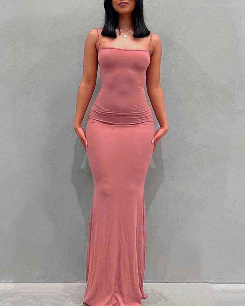 Mermaid Fitted Spaghetti Strap Dress