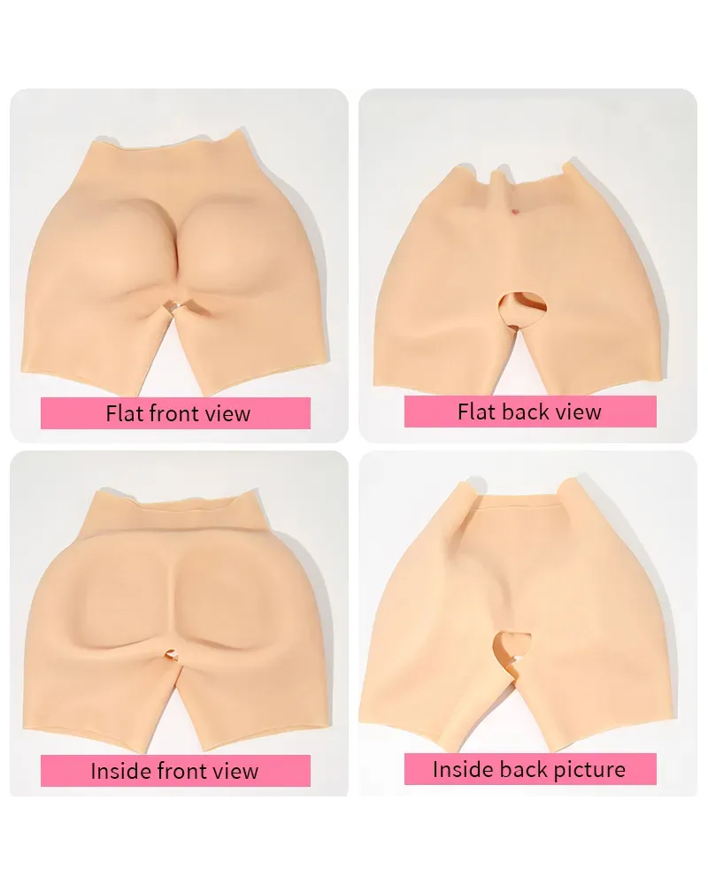 Open crotch food-grade silicone short hip pad with three-year service life