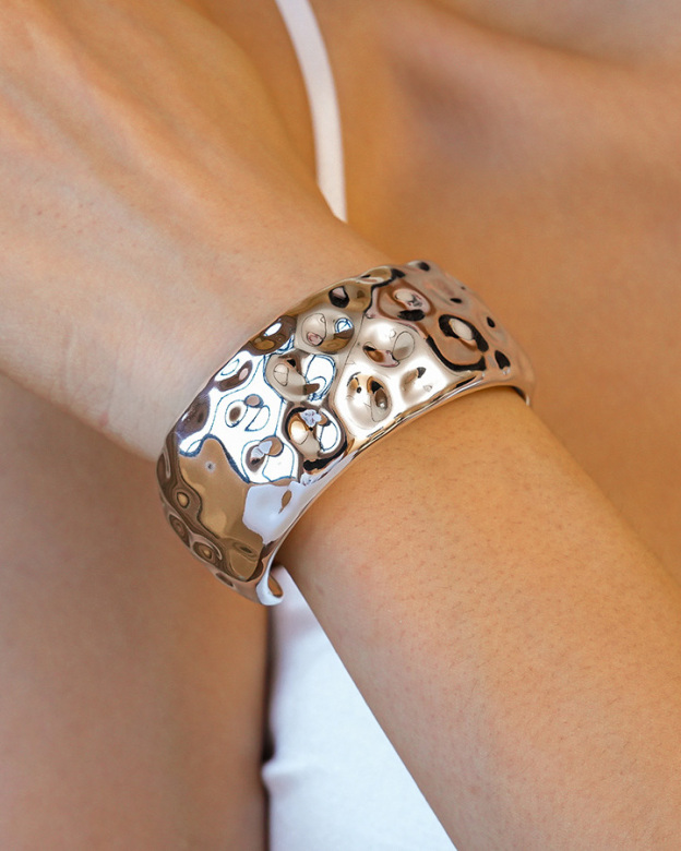 Metal Geometric Bracelet-Curvy-Faja