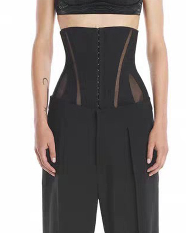 Temperament Black Tight-Fitting Sheer Waist Belt