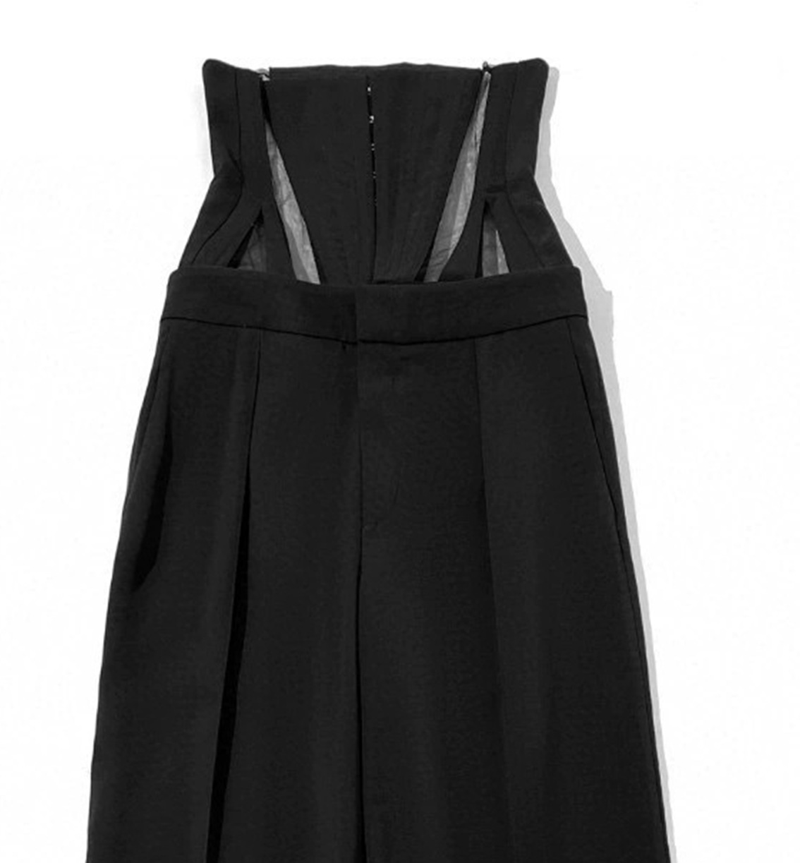 Temperament Black Tight-Fitting Sheer Waist Belt