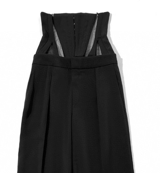 Temperament Black Tight-Fitting Sheer Waist Belt