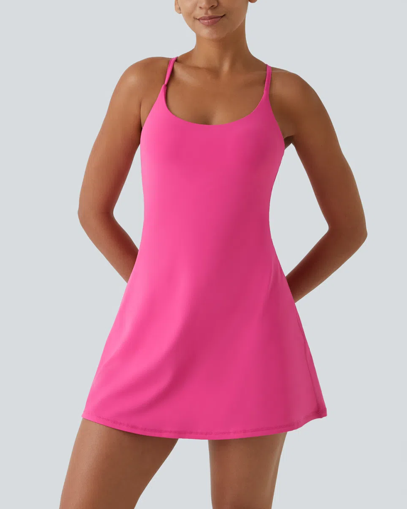Easy Peezy Backless Sports Dress With Pockets