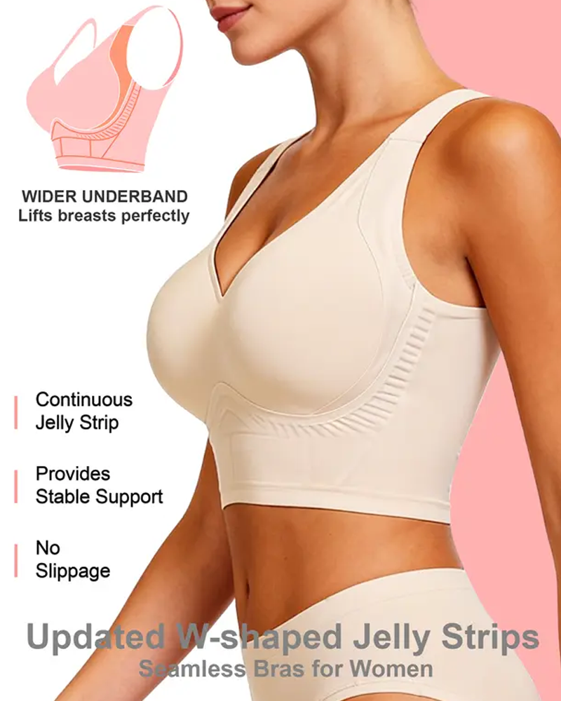 Everyday Seamless Support 7-Row Hook Seamless Jelly Bra