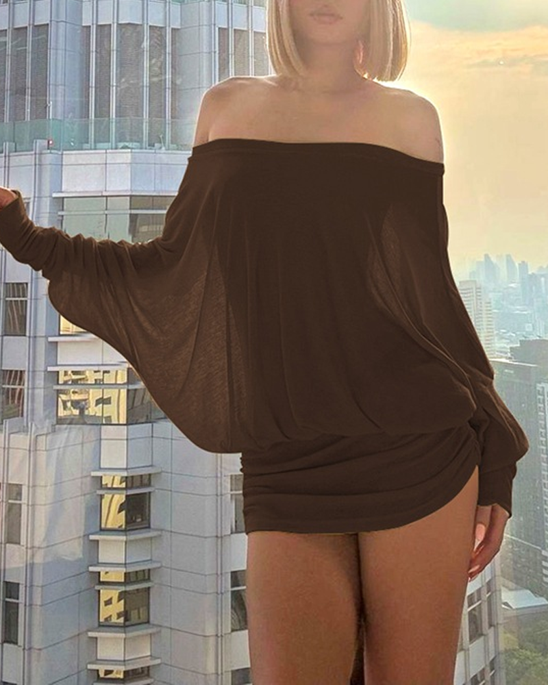 Off-The-Shoulder Ruched Bodycon Dress