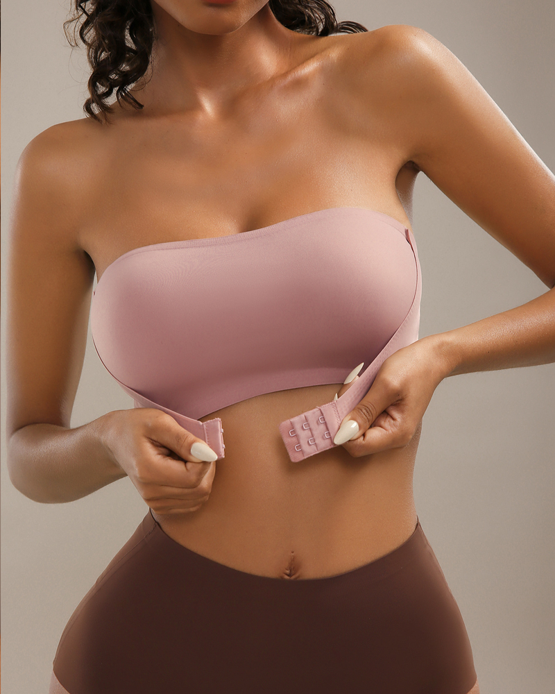 Strapless Front-Fastening Push-Up Wire-Free Bra