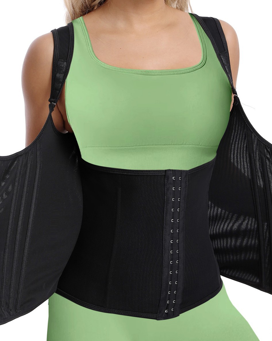 Mesh Steel Boned Sweat-Proofing Waist Shaping Corset