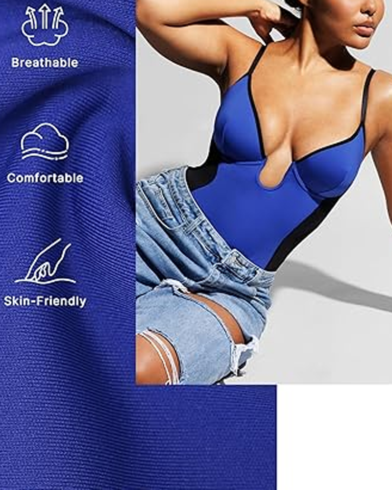 Color Blocked U Shaped Low Cut Shaping Thong (Pre-Sale)