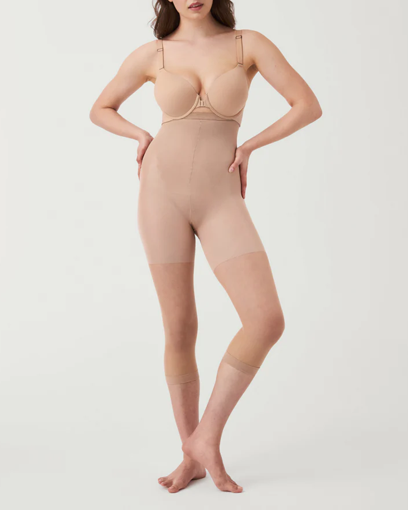 High Waist Sheer Mesh Tummy Control Butt Lifting Calf-Length Shapewear Leggings（Pre-Sale）