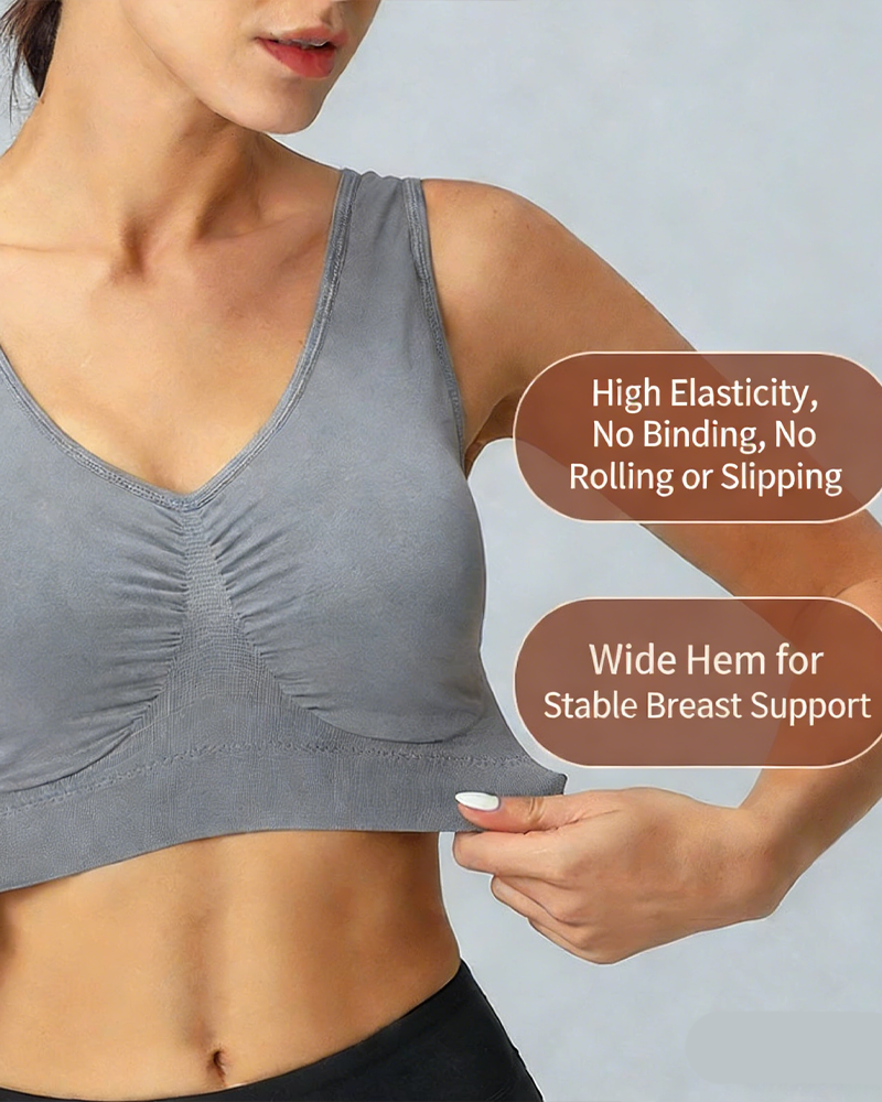 Wire-Free Plus-Size Sports Double-Layer Bra-Curvy-Faja