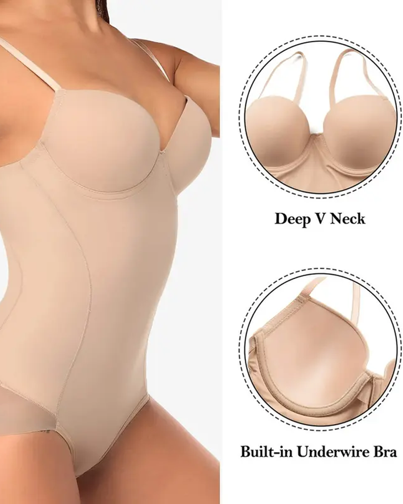 Tummy Control And Butt-Lifting Shapewear Bodysuit With Built-In Bra