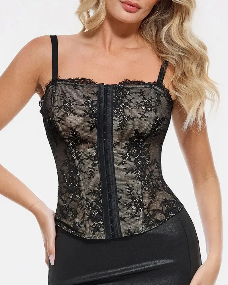 Detachable Strap Leopard Print Shaping Corset Top（Pre-Sale）