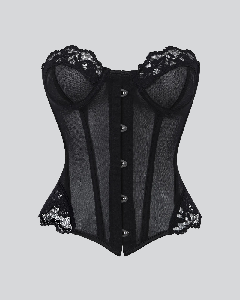 Halloween Leopard Print Mesh Lace Corset Waist Trainer