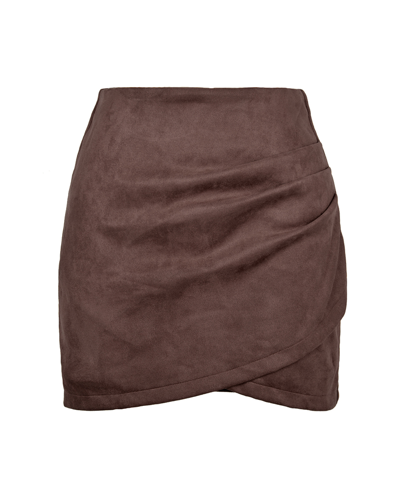 Suede Hip Skirt-Curvy-Faja