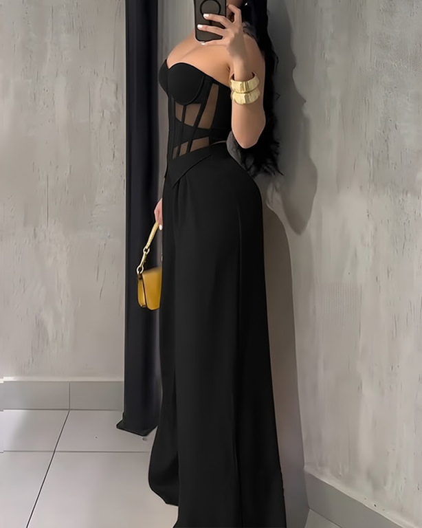 Bandeau Slimming Fit Casual Wide-Leg Jumpsuit