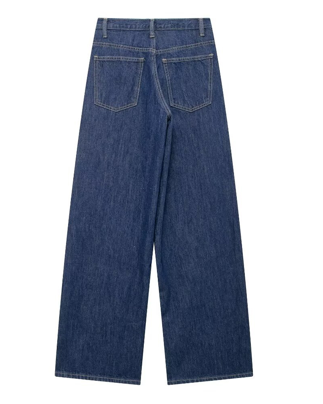 Double-Breasted High-Rise Wide-Leg Jeans-Curvy-Faja