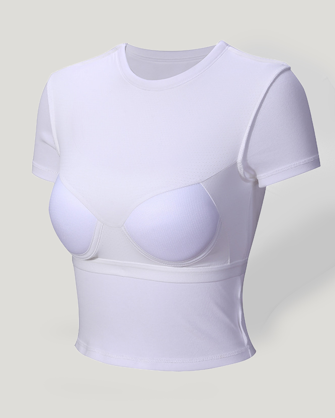 CURVY-FAJA Hourglass  Bodysuits Modal Short-Sleeved Vest with Chest Pad