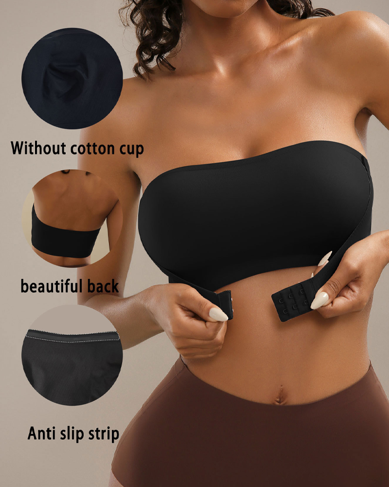 Strapless Front-Fastening Push-Up Wire-Free Bra