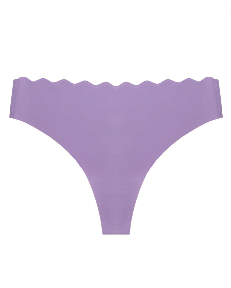 One-Piece Seamless Solid Color Hollow-Out Wave Waistband For Valentine's Day