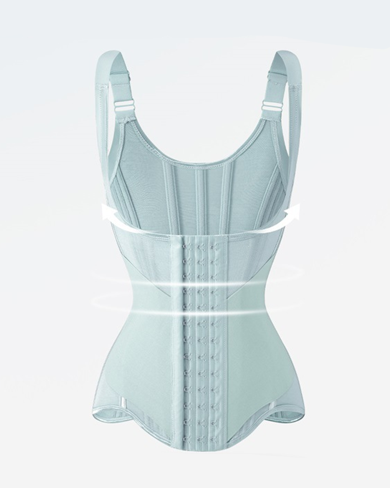 23-Steel-Ribbed Tummy Control And Waist Shaping Vest